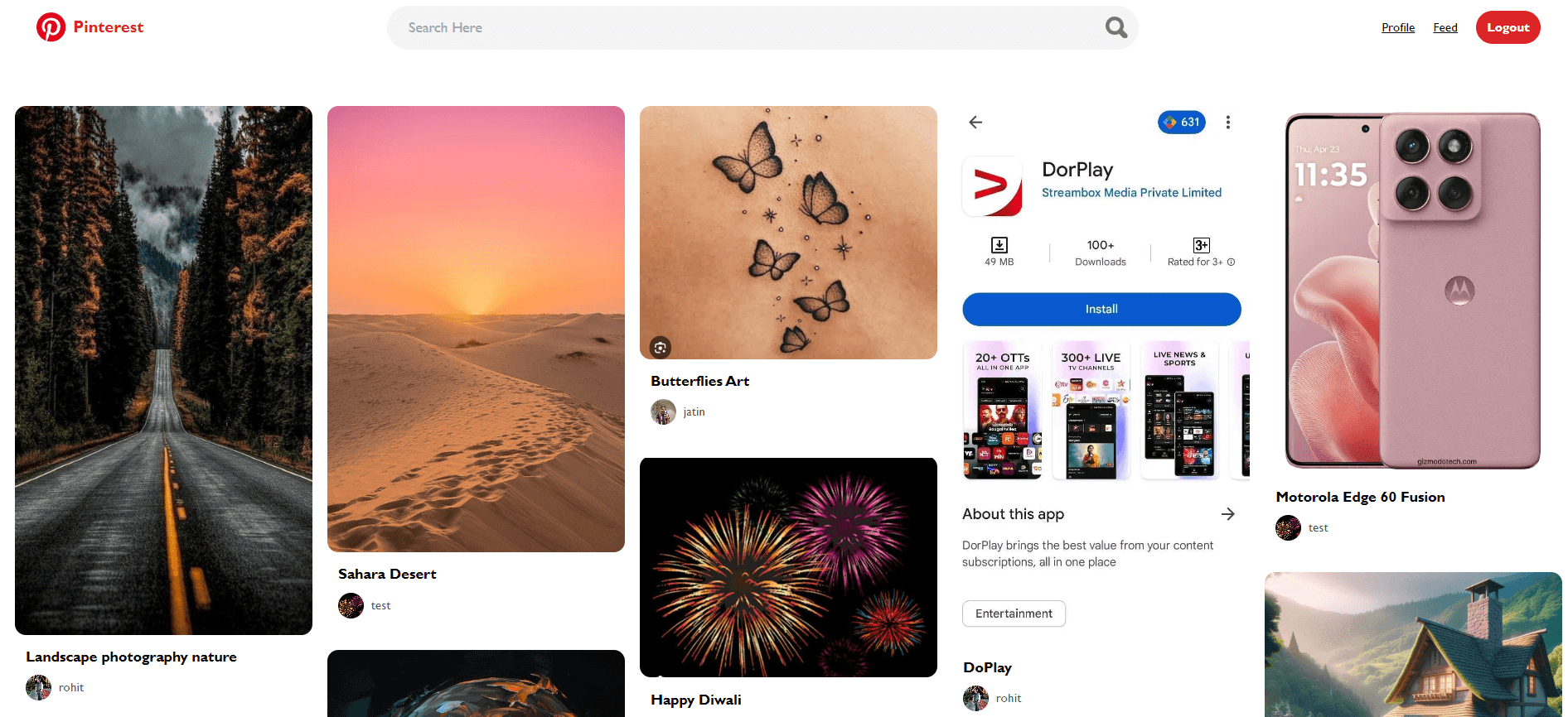 Pinterest Clone