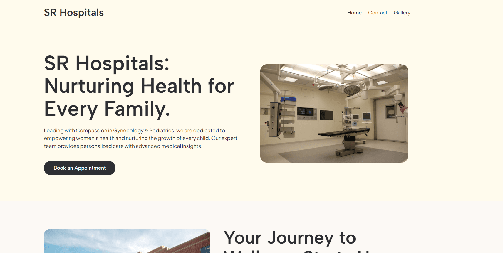 SM Hospital website interface